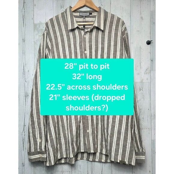Mauvais Johona 10% Linen Striped Streetwear Button Up / Down Sz 5XL - Picture 4 of 6
